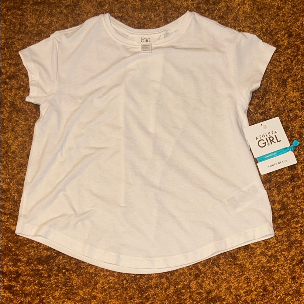 Athleta Girl White Short Sleeve Crew Tee